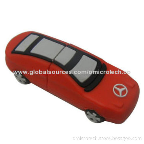 8GB Cartoon Car USB Flash Drive with High-speed for Apple's Mac and PCs, No Driver Required